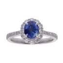 18ct White Gold Sapphire And Diamond Cluster Ring