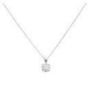 9ct White Gold 1.00ct Lab Grown Diamond Solitaire Pendant and Chain 18"