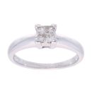 18ct White Gold 0.20ct Princess Cut Diamond Cluster Ring