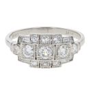 Platinum 0.80cts Diamond Baguette Cut Cluster Ring