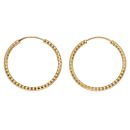 22ct Yellow Gold Faceted Hoop Earrings
