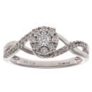 9ct White Gold 0.25ct Brilliant Cut Diamond Cluster Ring