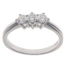 18ct White Gold 0.50ct Brilliant Cut Diamond Trilogy Ring