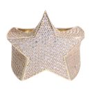 9ct Yellow Gold Cubic Zirconia Star Signet Ring