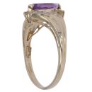 9ct Yellow Gold 0.05ct Diamond and Amethyst Fancy Ring