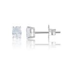 9ct White Gold Oval Lab Grown 0.50ct Diamond Cut Studs