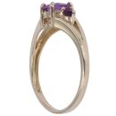 9ct Yellow Gold Amethyst Three Stone Ring