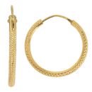 22ct Yellow Gold Dot Cut Hoop Earrings