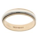 9ct Yellow and White Gold Wedding Band 4mm
