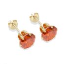 9ct Yellow Gold Flame Cubic Zirconia Stud Earrings 7mm