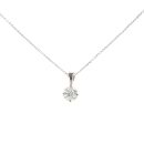 18ct White Gold Diamond Pendant And Chain  18"