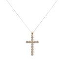 9ct Yellow Gold 0.10ct Diamond Cross Pendant and Chain 22"
