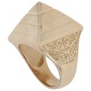9ct Yellow Gold Pyramid Patterned Signet Ring