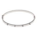 9ct White Gold Cubic Zirconia Hinged Bangle