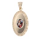 14ct Yellow Gold Our Lady Oval Pendant