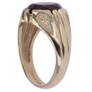 9ct Yellow Gold Red Gemstone Signet Ring