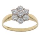 18ct Yellow Gold 1.00ct Brilliant Cut Diamond Cluster Ring