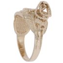 9ct Yellow Gold Patterned Saddle Ring