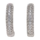 Silver Cubic Zirconia Huggie Hoop Earrings