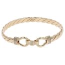 9ct Yellow Gold Twist Hinged Bangle