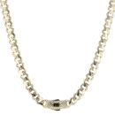14ct Yellow Gold Monaco Edge Alternate Flex Lock Curb Chain 18"