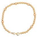 18ct Yellow Gold Bead Patterned Bracelet 7"