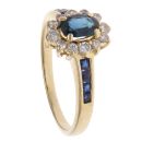 18ct Yellow Gold 0.25ct Diamond and Sapphire Cluster Ring