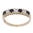 9ct Yellow Gold Cubic Zirconia and Sapphire Eternity Ring