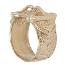 9ct Yellow Gold Patterned Double Buckle Ring
