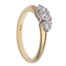 18ct Yellow Gold 0.50ct Brilliant Cut Diamond Trilogy Ring