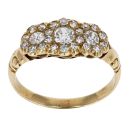 18ct Yellow Gold Diamond Triple Cluster Ring