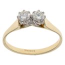 18ct Yellow Gold 0.50ct Brilliant Cut Diamond Two Stone Ring