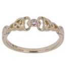9ct Yellow and Rose Gold 0.05ct Brilliant Cut Diamond Clogau Ring