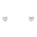 9ct Yellow Gold Cubic Zirconia Heart Stud Earrings