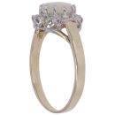 9ct Yellow Gold 0.05ct Diamond and Opal Cluster Ring