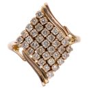 14ct Yellow Gold 1.00ct Brilliant Cut Diamond Fancy Cluster Ring
