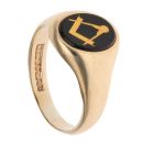 9ct Yellow Gold Masonic Onyx Ring