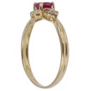 18ct Yellow Gold 0.10ct Diamond and Ruby Ring