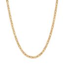 18ct Yellow ﻿Gold on Sterling Silver Solid 2.5mm Byzantine Chain Necklace