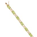 9ct Yellow Gold Peridot Bracelet 7"