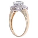 9ct Yellow Gold 0.10ct Diamond And Prasiolite Cluster Ring