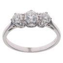 18ct White Gold 0.75ct Brilliant Cut Diamond Trilogy Ring