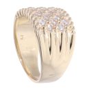 9ct Yellow Gold Cubic Zirconia 5 Row Signet Ring