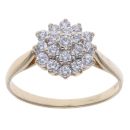 9ct Yellow Gold Cubic Zirconia Cluster Ring