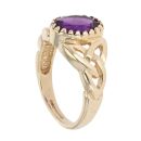 9ct Yellow Gold Amethyst Single Stone Ring