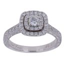 14ct White Gold 0.87ct Brilliant Cut Diamond Cluster Ring