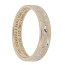 9ct Yellow and White Gold Footprints 4mm Wedding Band