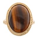 9ct Yellow Gold Tigers Eye Single Stone Ring