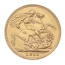 1911 George V Large Head UK Full Sovereign Coin
