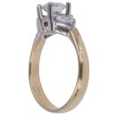 14ct Yellow Gold 1.25ct Brilliant and Trillion Cut Diamond Trilogy Ring